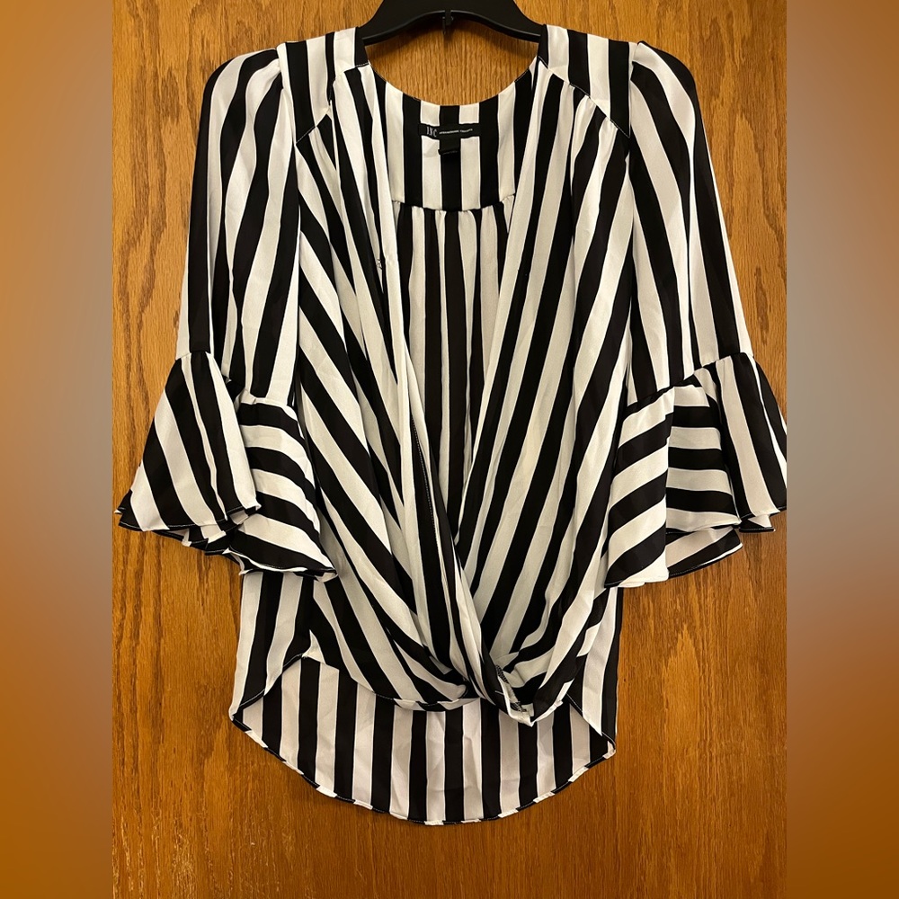 INC Striped Bell Sleeve Top